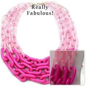 Ombre Resin Long Layered Links Necklace-NWT-Boutique
